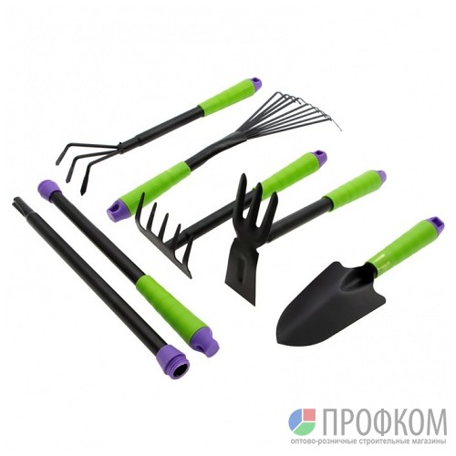 Набор садового инструмента, пластиковые рукоятки, 7 предметов// Palisad